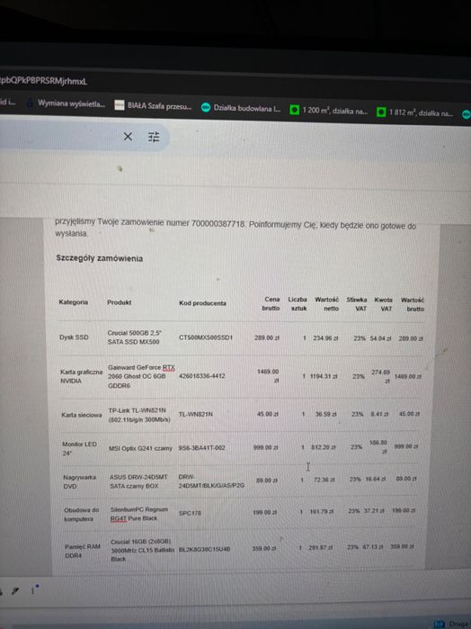 Sprzedam PC z monitorem msi klawiaturą mechaniczną i myszką