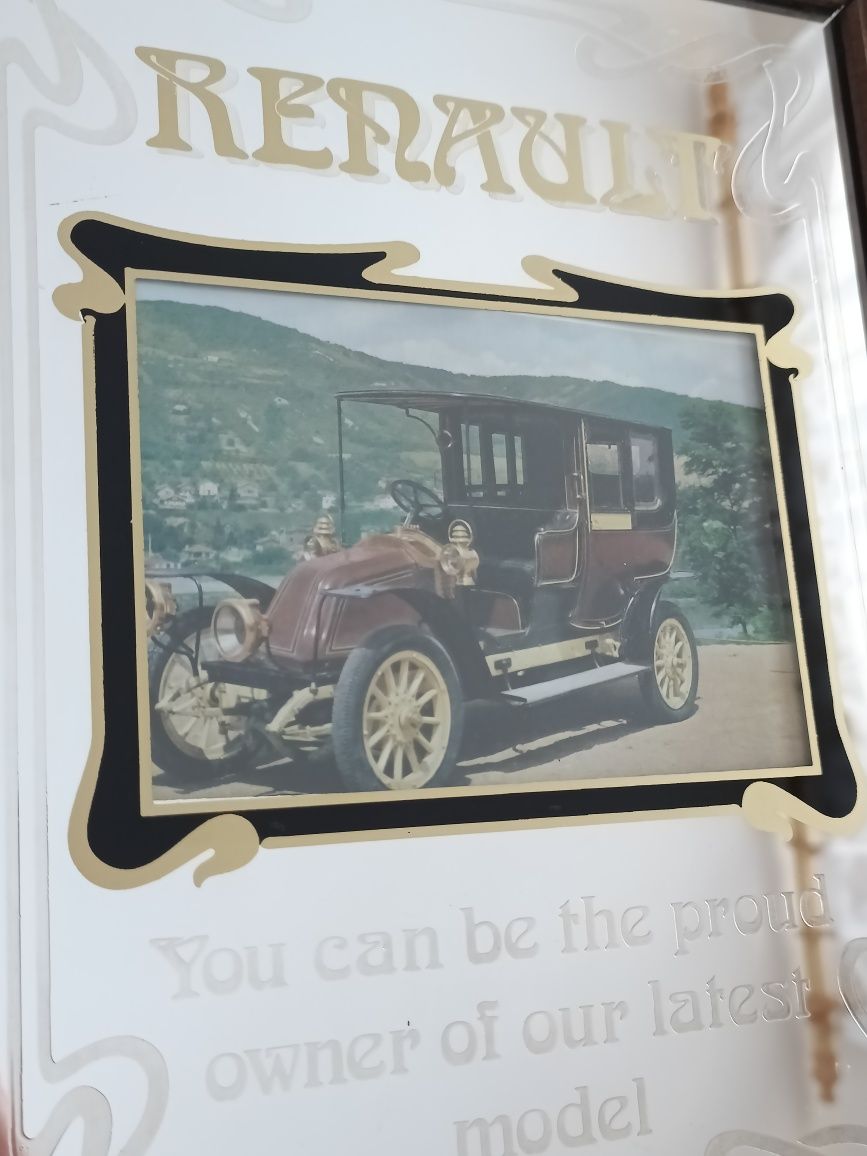 Lustro z reklamą Renault reklama na lustrze lustro barowe vintage
