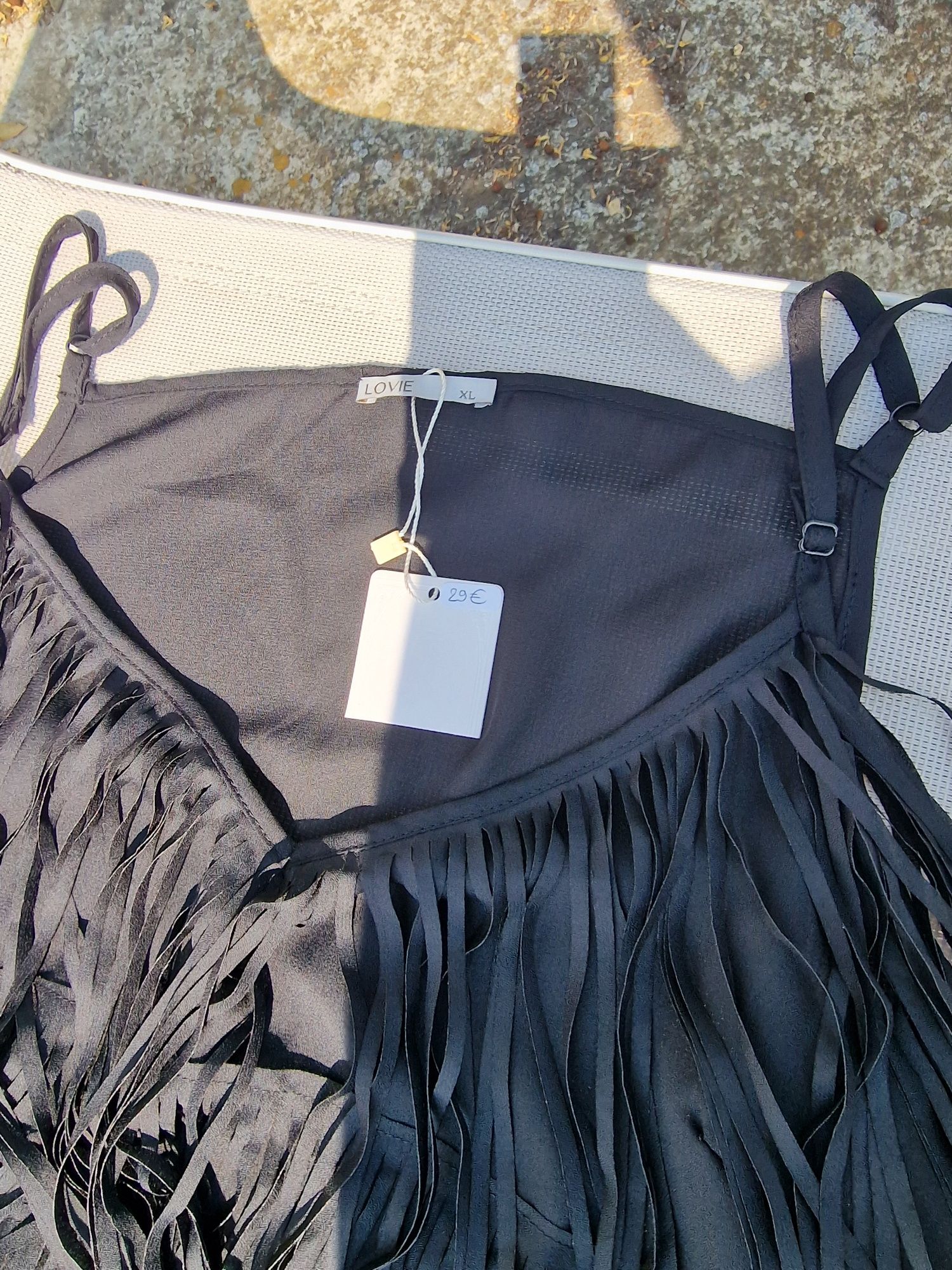 Camisola preta de alças nova