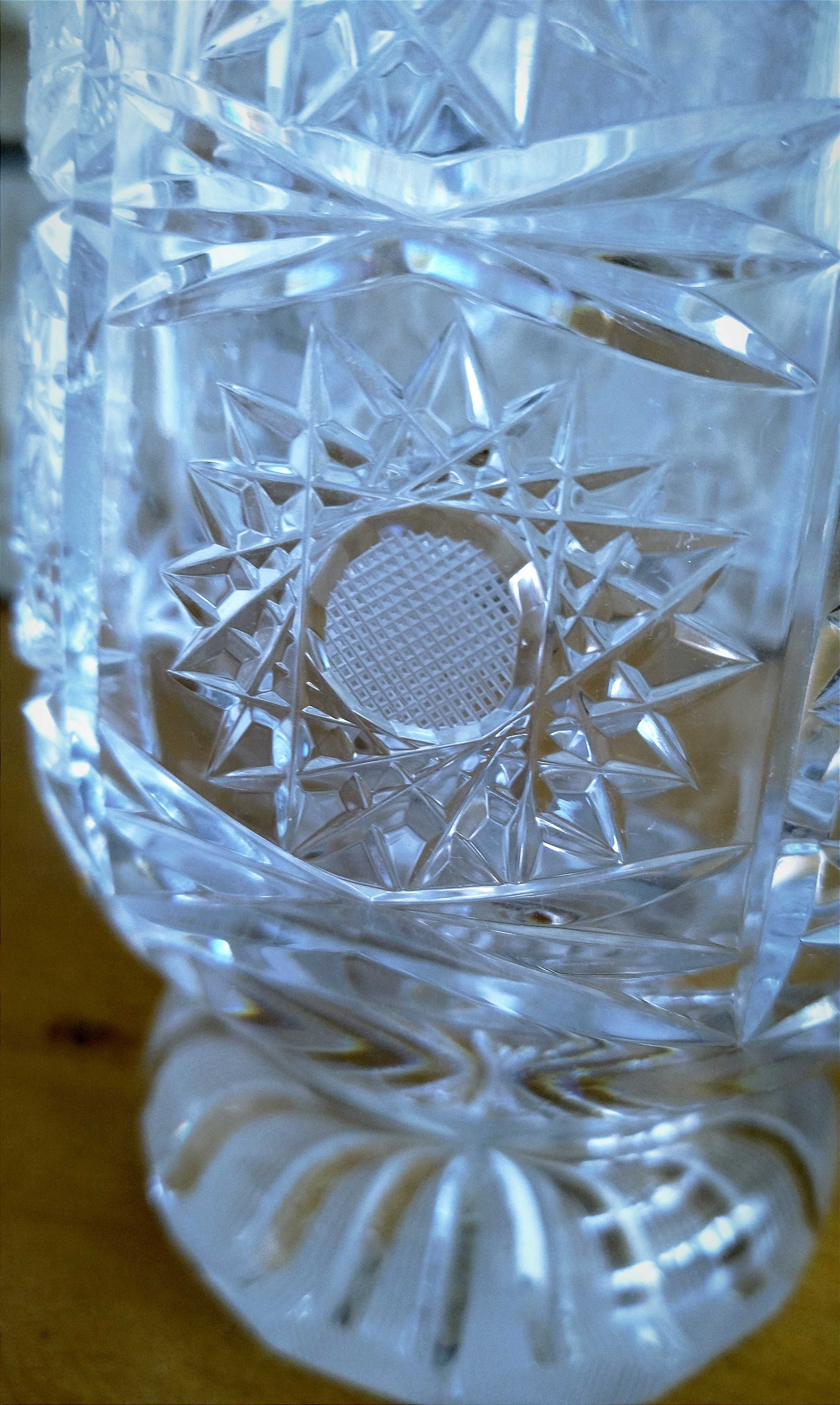 Duży wazon kryształowy 29 cm kryształ PRL stan idealny piękny wzór