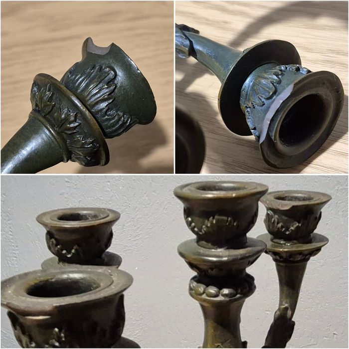 Piękny masywny świecznik pięcioramienny