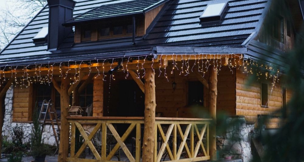 Kurtyna świetlna sople 500 LED 22,5 m ciepły biały z efektem flash