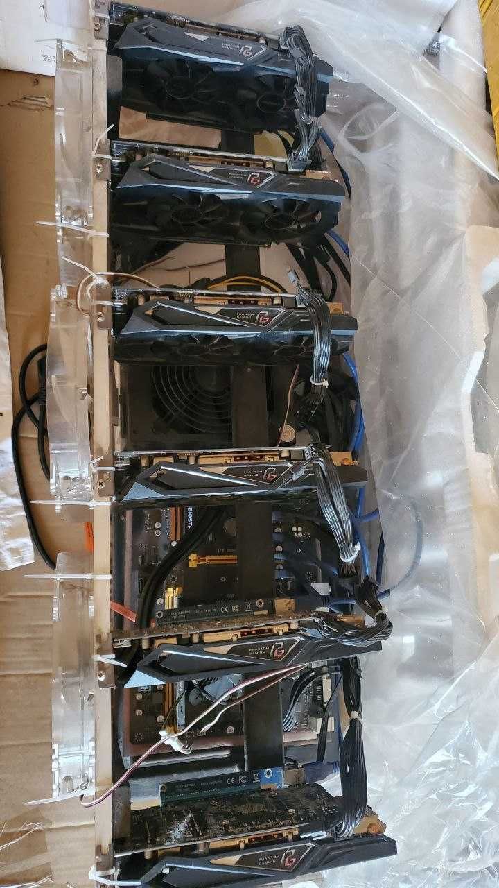 Майнинговая Ферма ASRock RX570 PhantomOC 8GB GDDR5 256bit 6шт  5порт