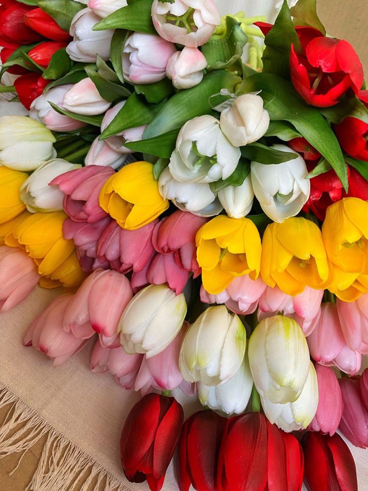 Штучні тюльпани, штучні квіти, тюльпани, декор, квіти для композицій