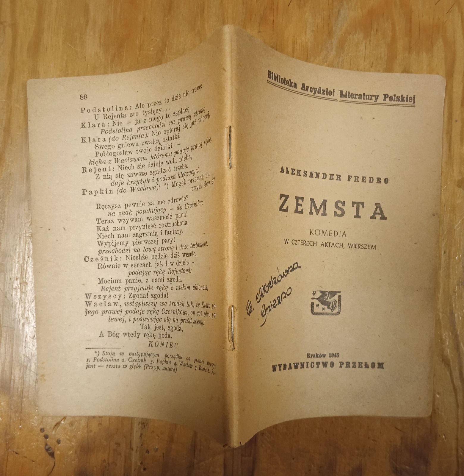 "Zemsta" Aleksander Fredro