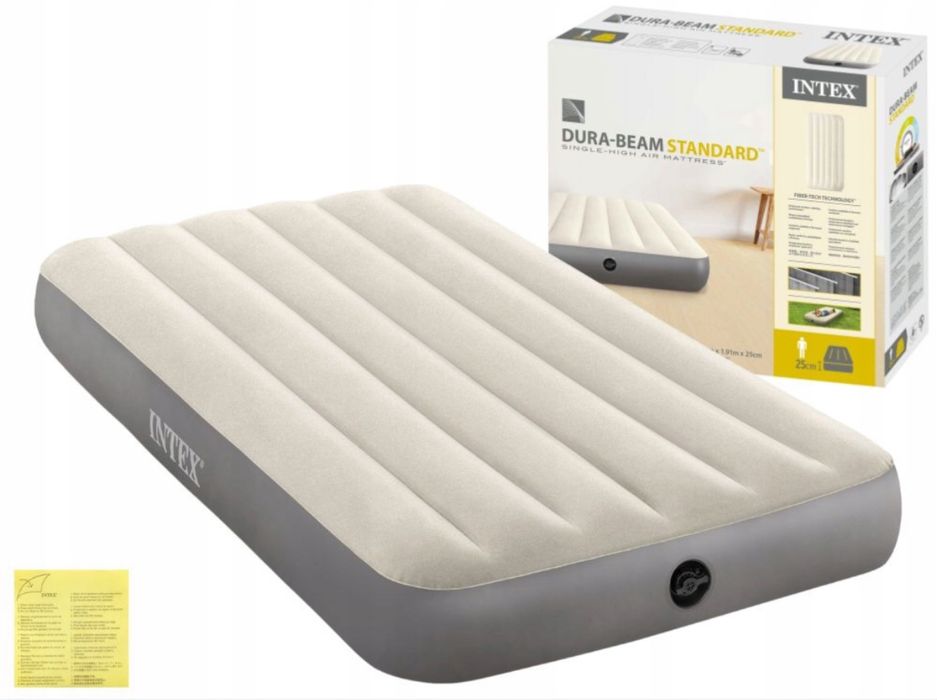 INTEX Materac Dmuchany Welurowy 191x99x25 cm Jednoosobowy Turystyczny