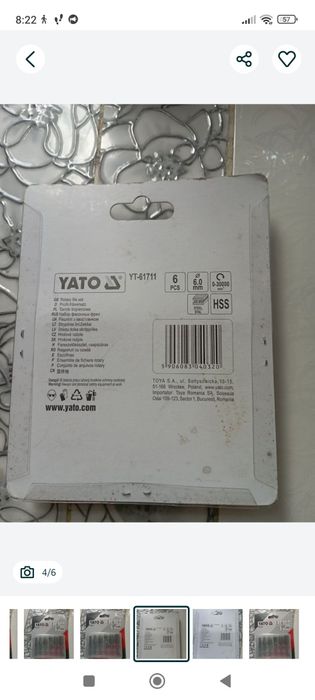 Набір із 6 фрезерних різців Yato YT-61711, новый. Олх доставкой...