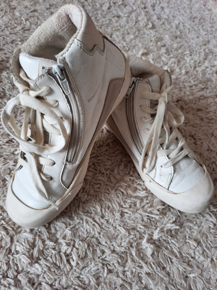 ZARA buty skórzane botki r 33 21,5 cm jesienne beżowe