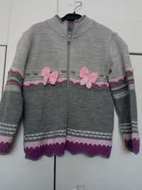 Sweterek 110 szary z różowym