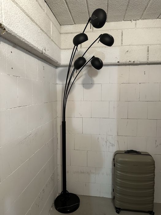 Lampa podlogowa kamien czarna 5-punktowa
