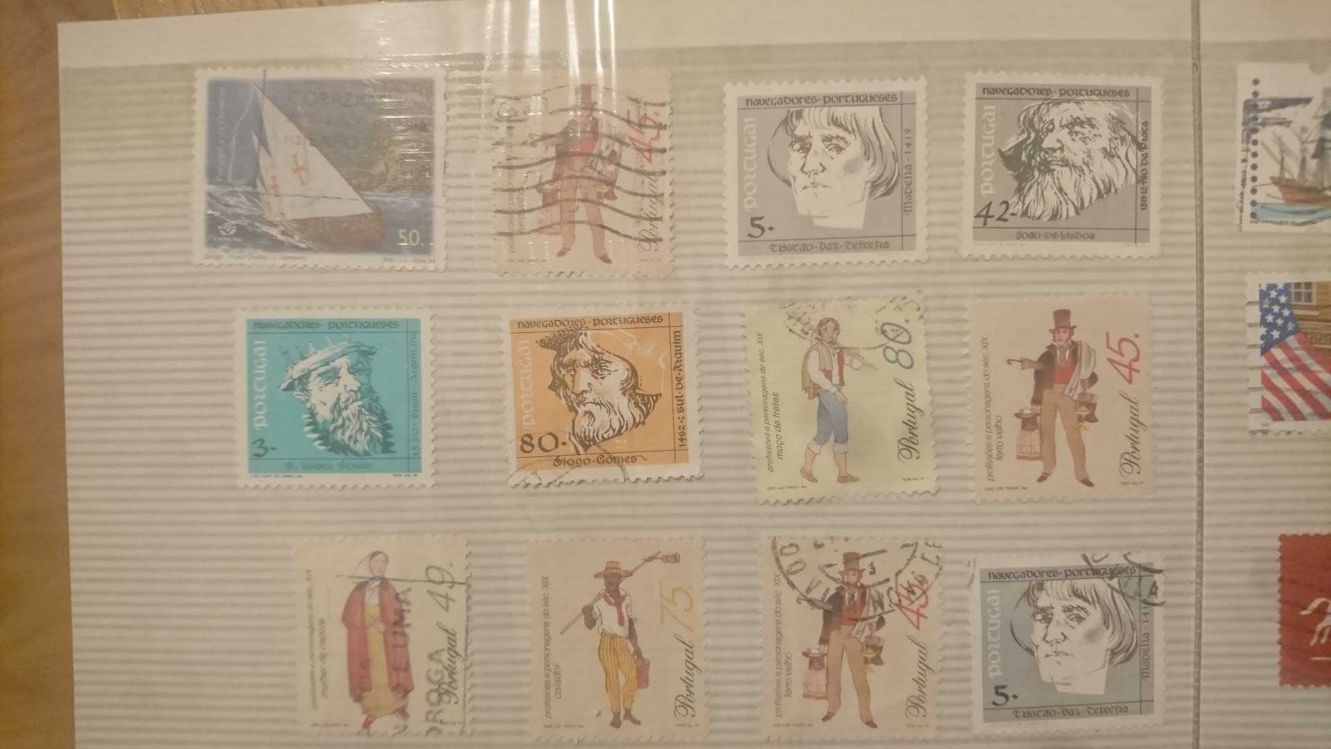Conjunto 71 selos antigos - Nacionais e internacionais