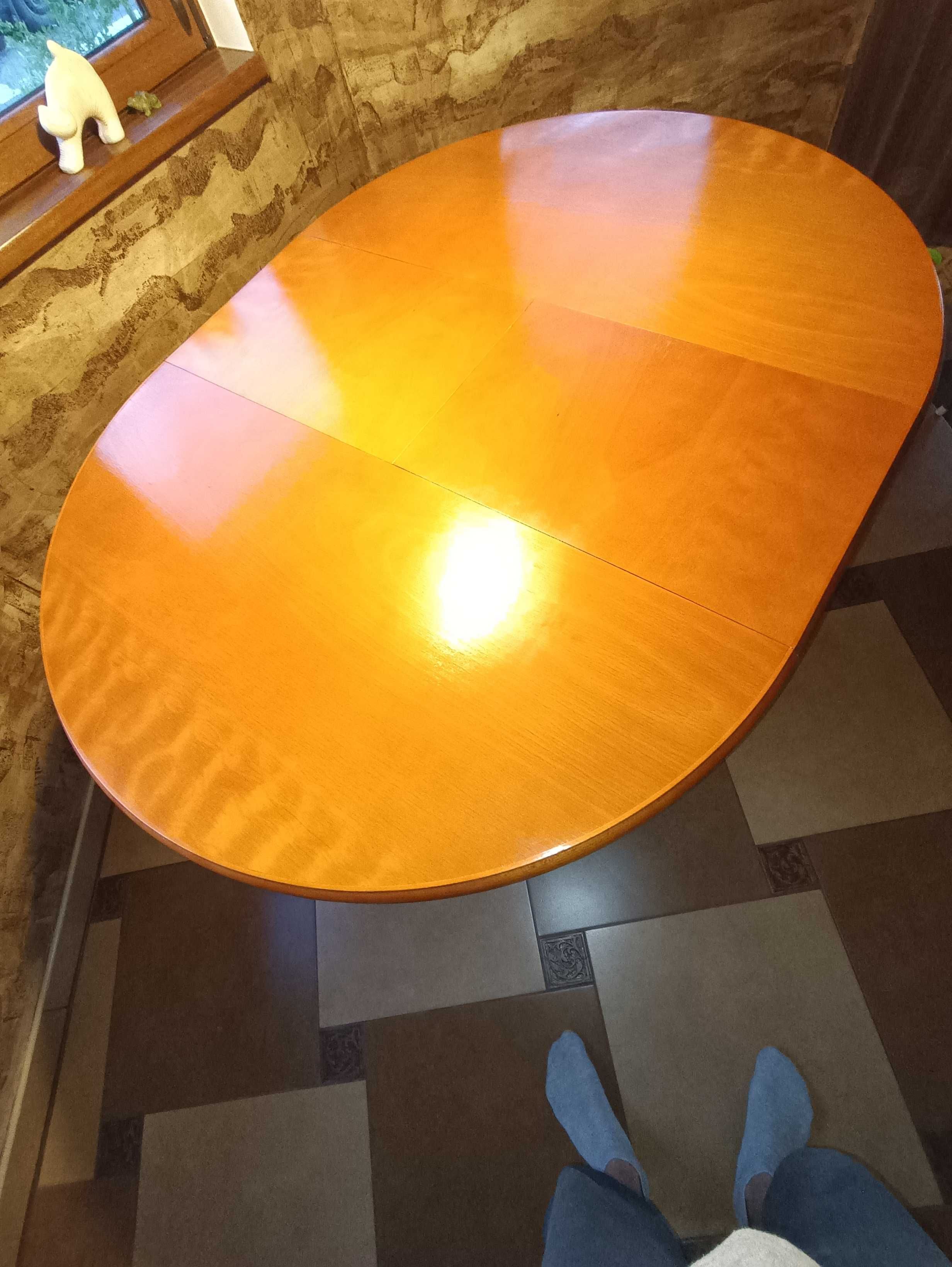 Okrągły stół drewniany rozkładany kolor olcha 119/149 cm