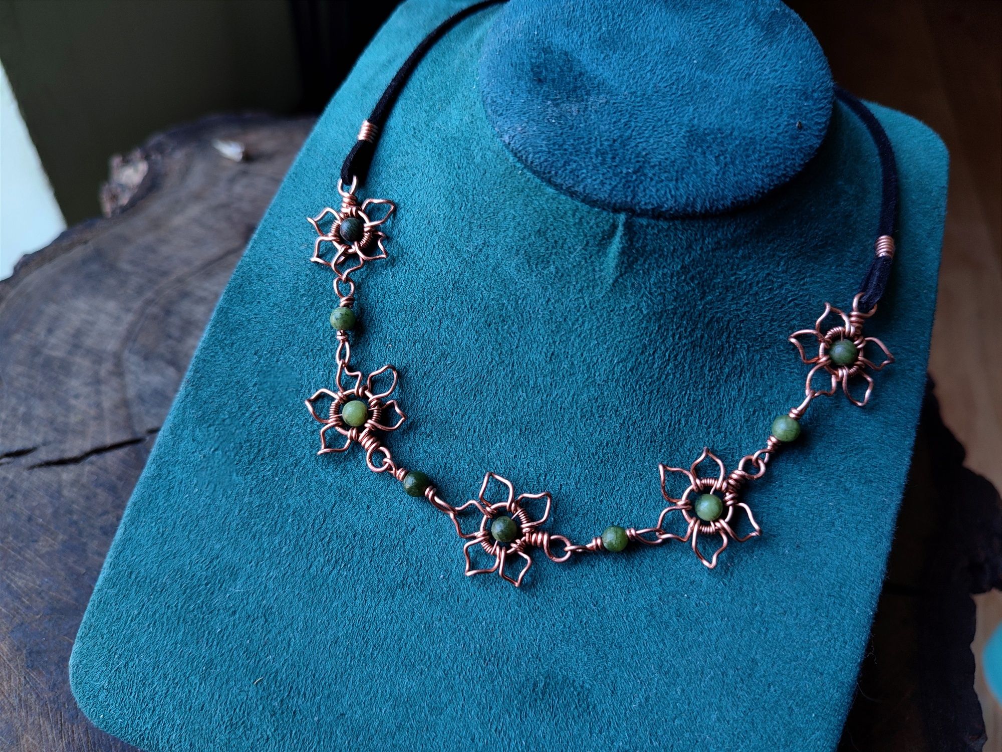 Choker naszyjnik handmade rękodzieło artystyczne biżuteria