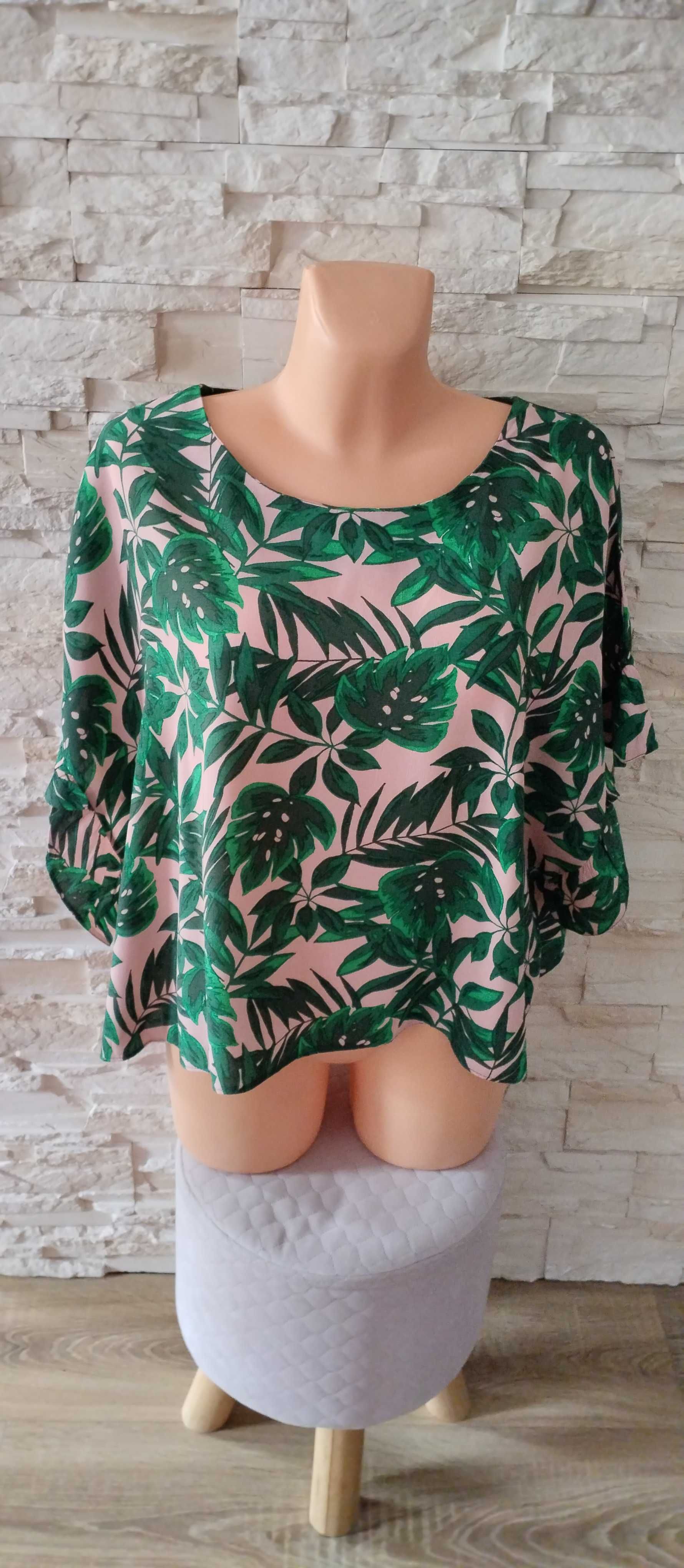 Bluzka z krótkim rękawem damska elegancja zielona 6XL/52 George
