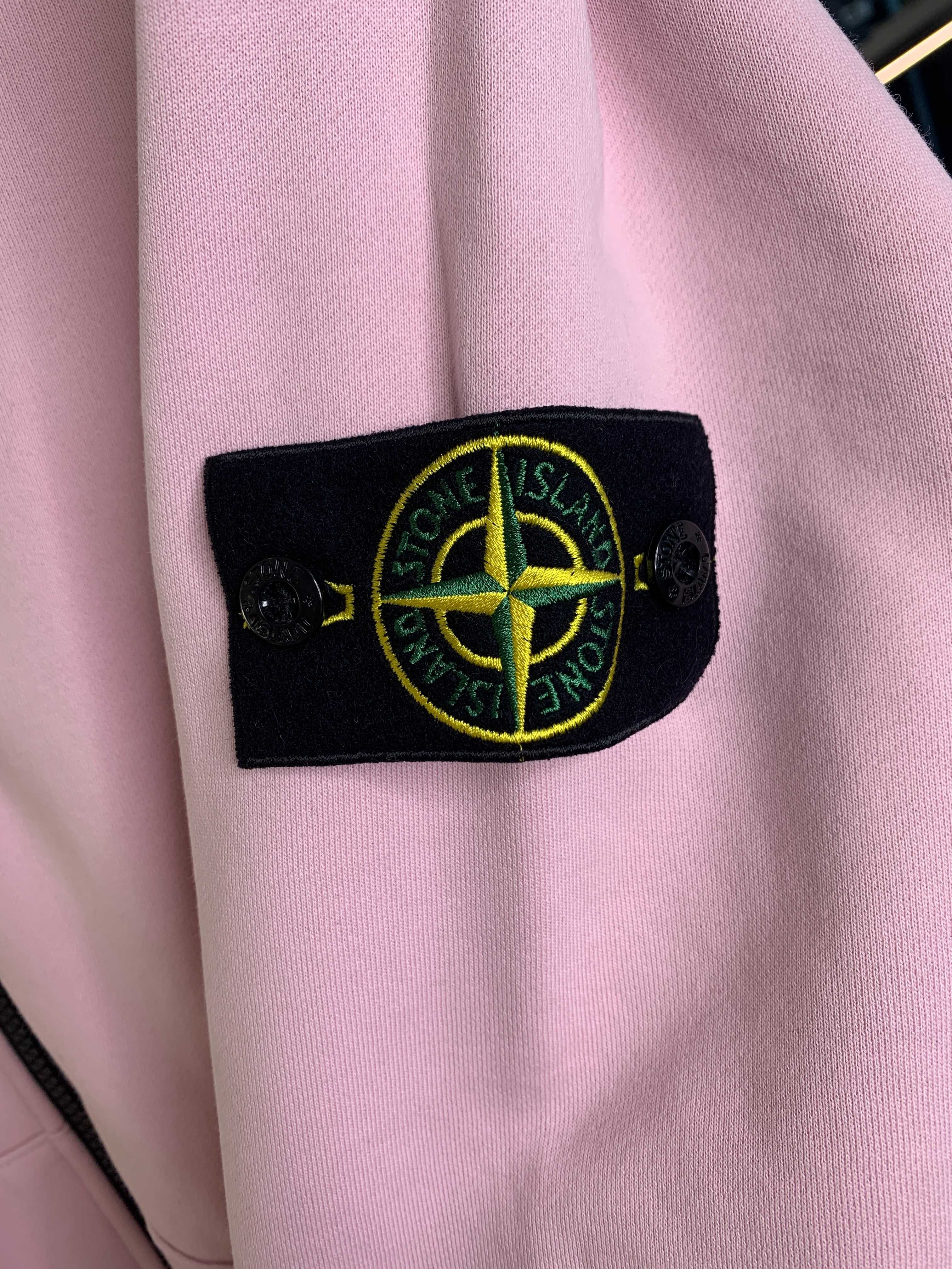 Худі STONE ISLAND 64251 Classic Zip Hooded Sweatshirt Light Pink SI014