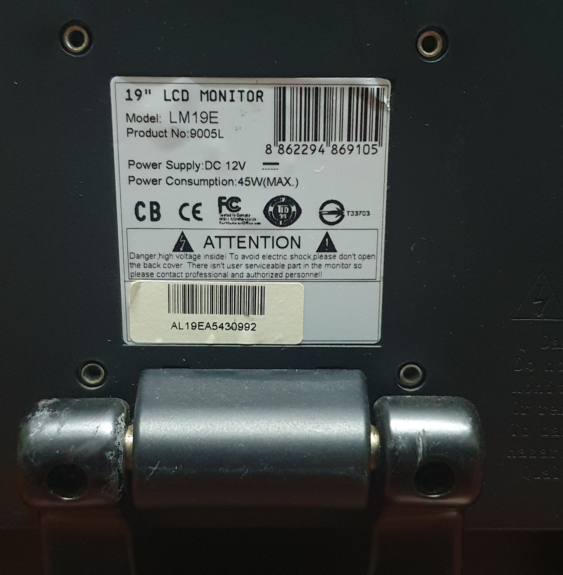 Monitor lcd 19polgadas