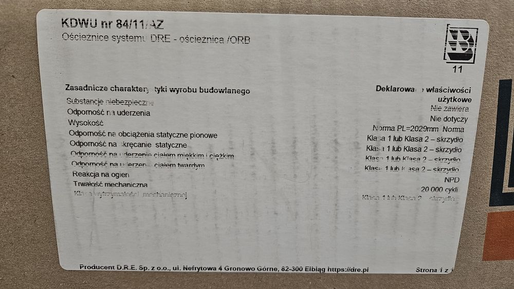 Ościeżnica regulowana Dre Supreme Hampton 1 biała - nowa