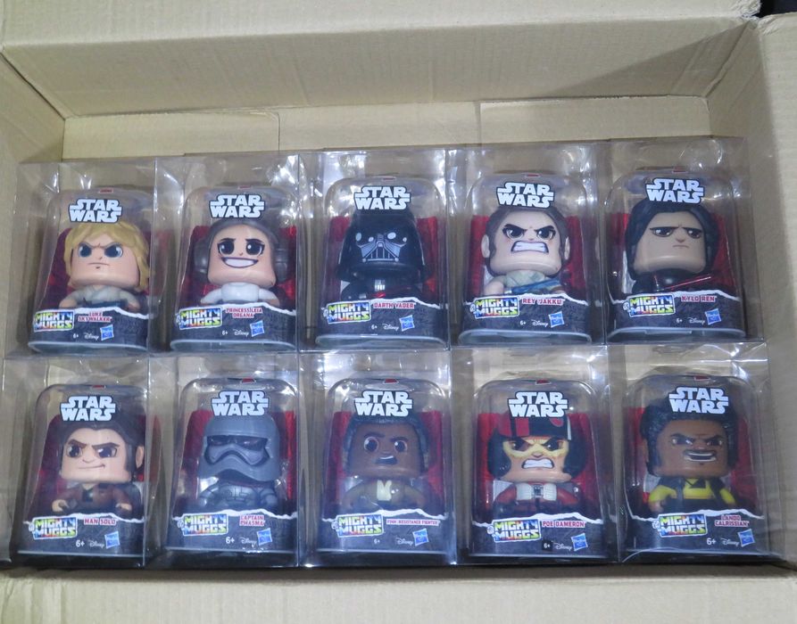 10 Figuras Mighty Muggs Star Wars Hasbro + 10 Caixas Acrílico