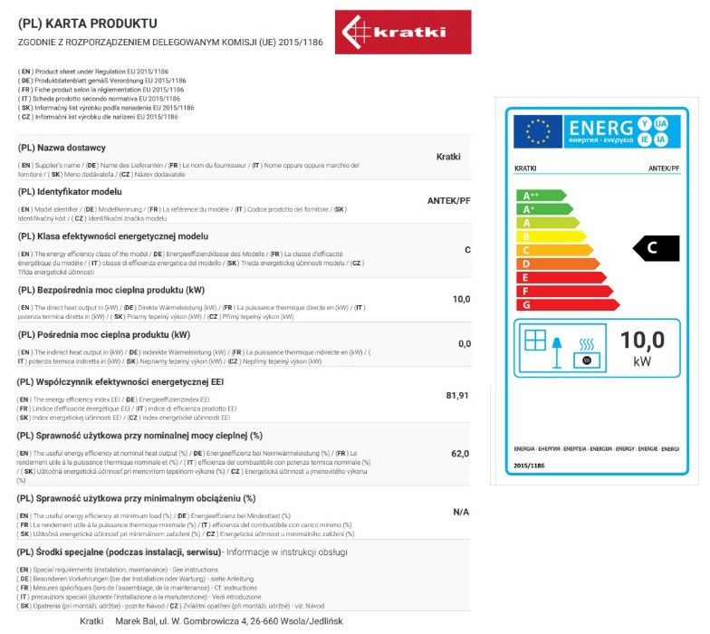 KOMINEK wkład kominkowy ANTEK 10kw + DOLOT + GRATIS