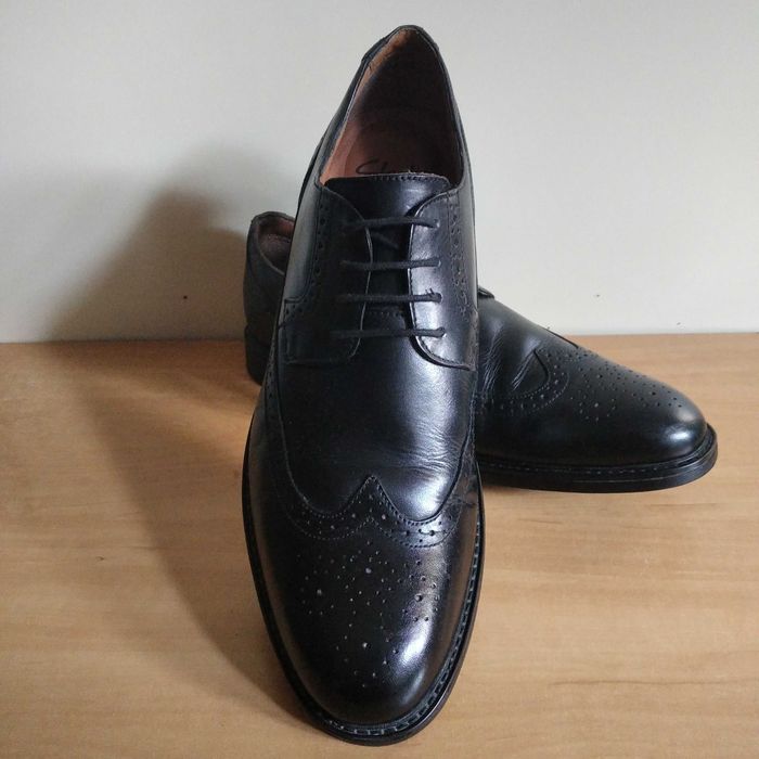 Męskie półbuty wizytowe broksy CLARKS skóra naturalna roz.eu-42.5