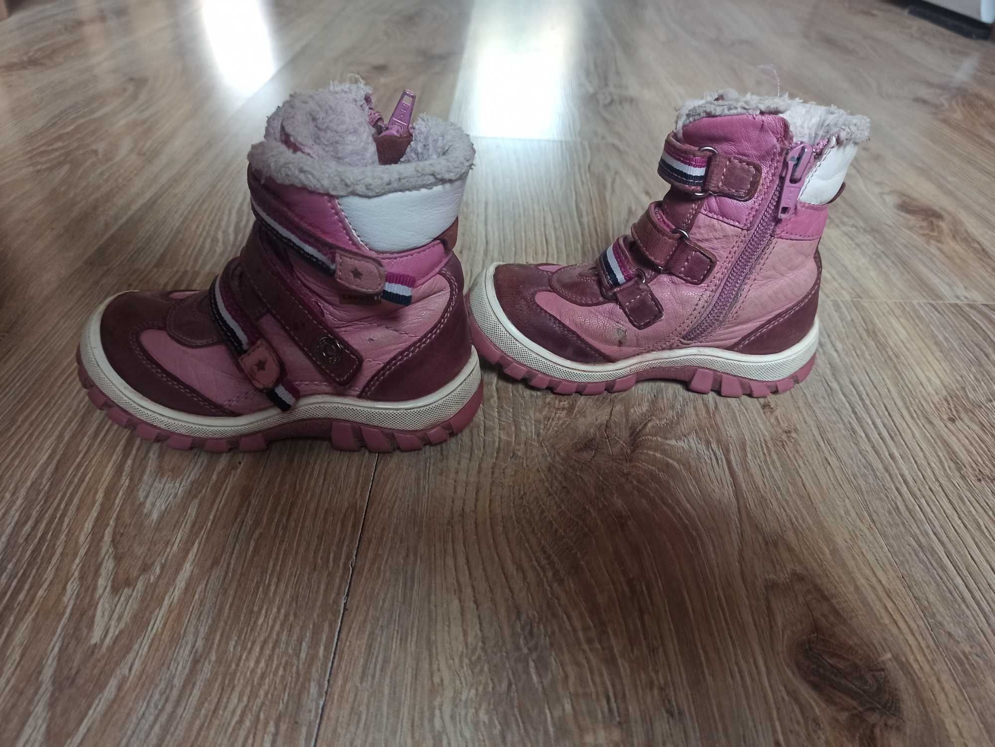 Buty kozaki zimowe Lasocki 23 dziewczęce skórzane skóra naturalna