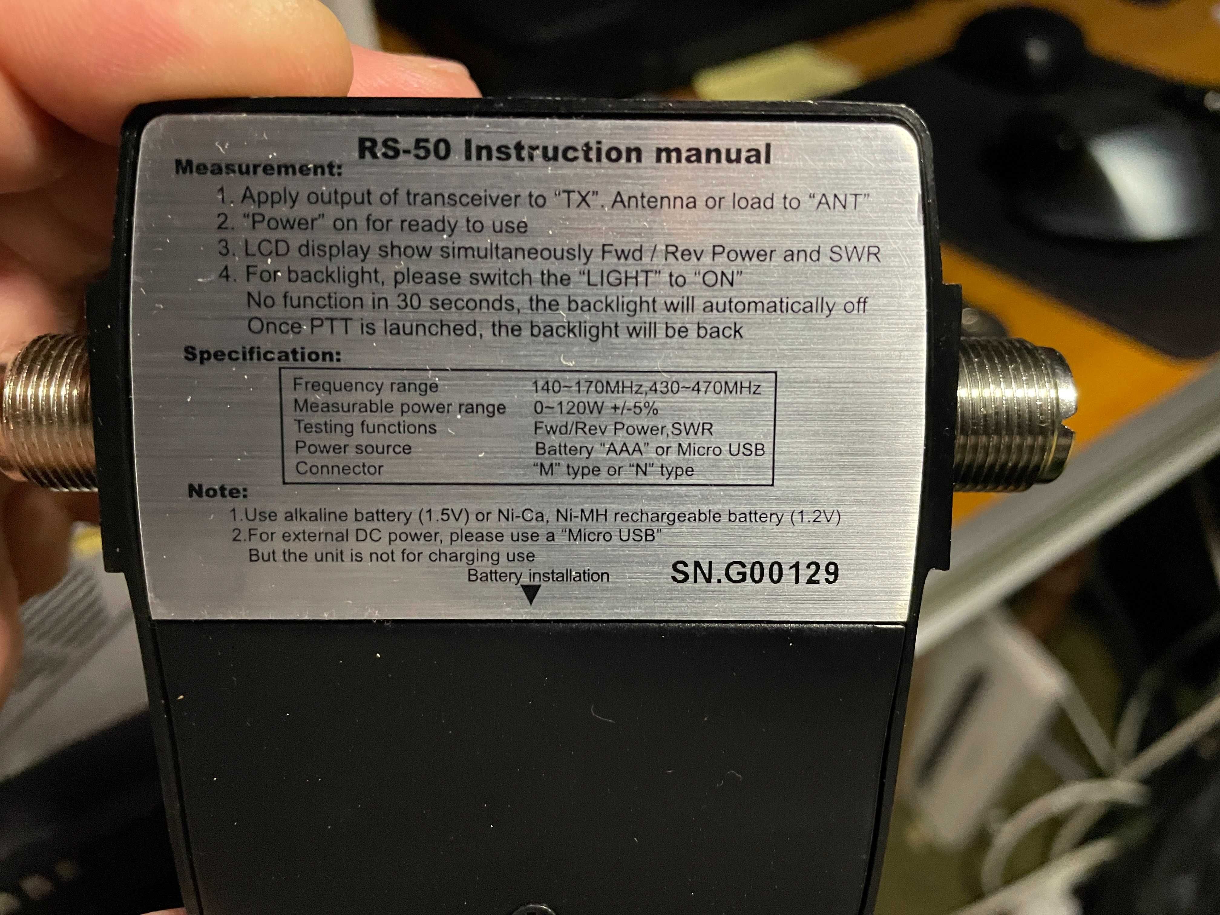 Вимірювач потужності NISSEI RS-50 VHF/UHF + навантаження 50 Вт 1GHz