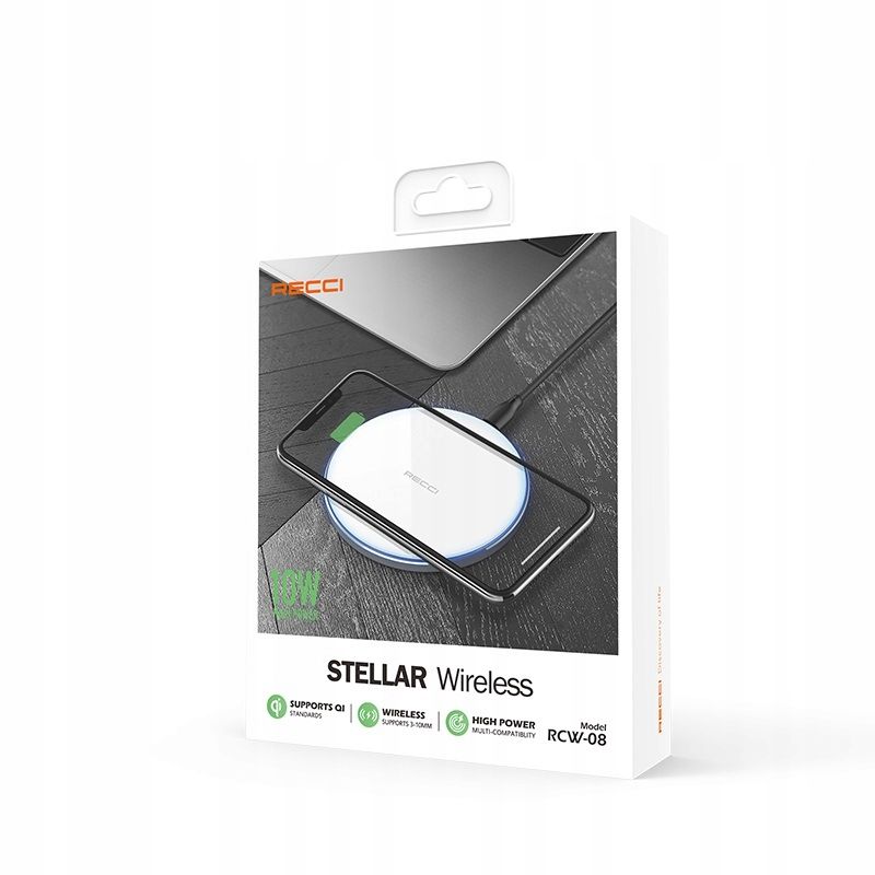 Szybka Ładowarka Bezprzewodowa Indukcyjna 15W Mocna + Kabel Recci