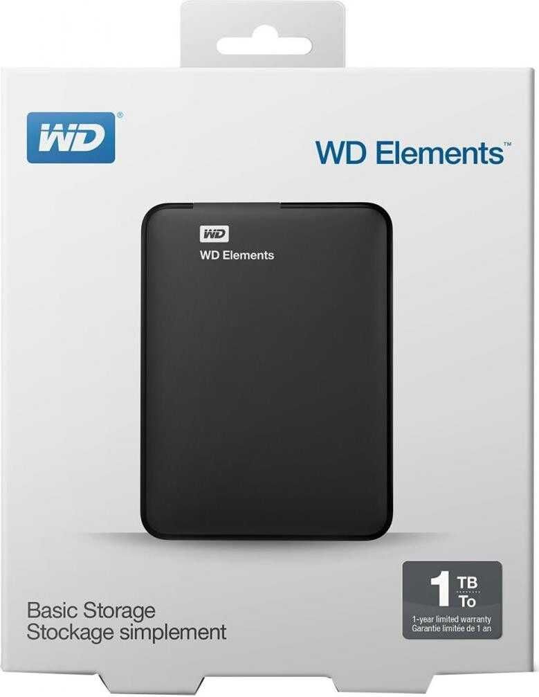 Жорсткий диск WD Elements Portable 1 TB (WDBUZG0010BBK)