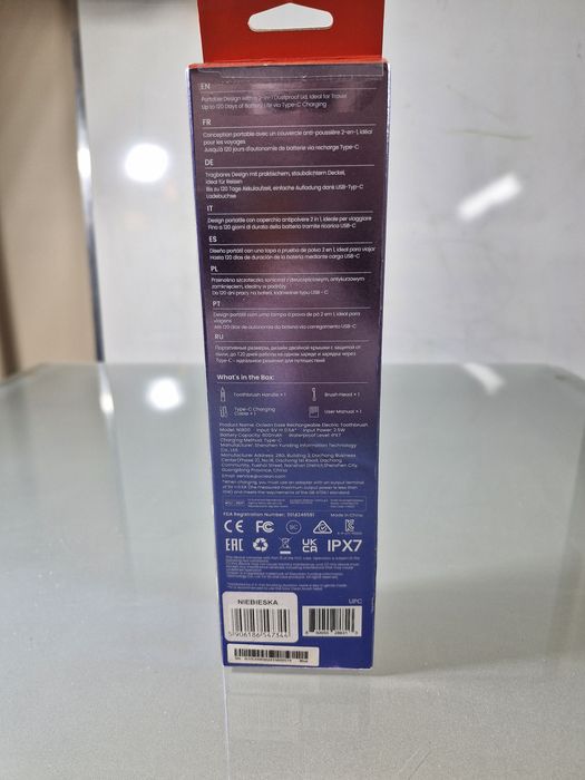 Oclean Ease Szczoteczka Soniczna Akumulatorowa 120 Dni IPX7 USB-C