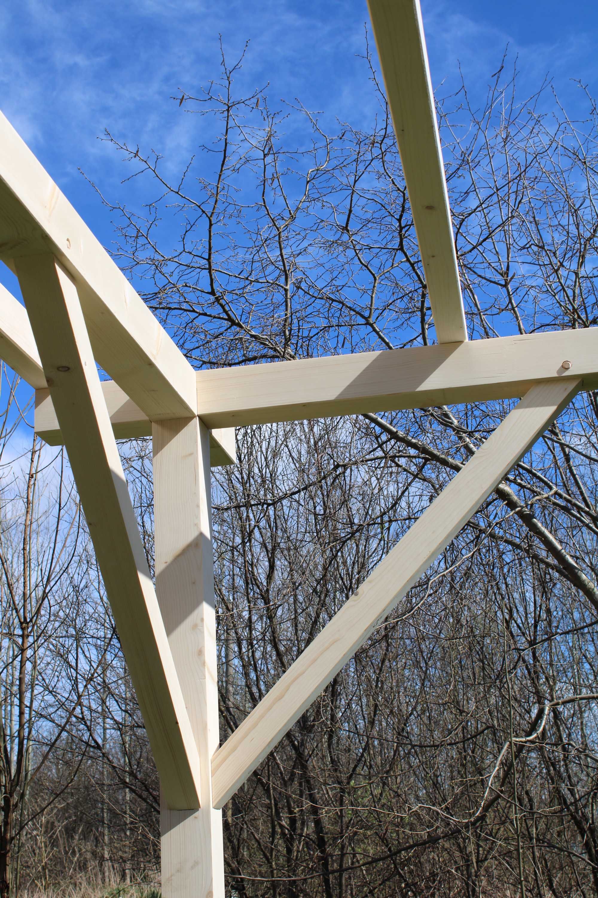 Pergola tarasowa drewniana altana 3,5m x 3,5m montowana na kołki