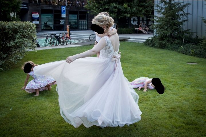 Suknia ślubna dla niewysokiej kobiety, 160