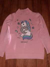Тёплая кофта с единорогом (кофточка,свитер) для девочки на 6-7-8 лет