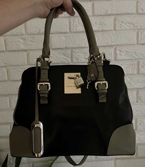 Сумка-саквояж Giorgio Armani, натуральая кожа, оригинал