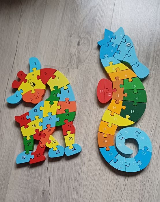 Układanki drewniane, puzzle