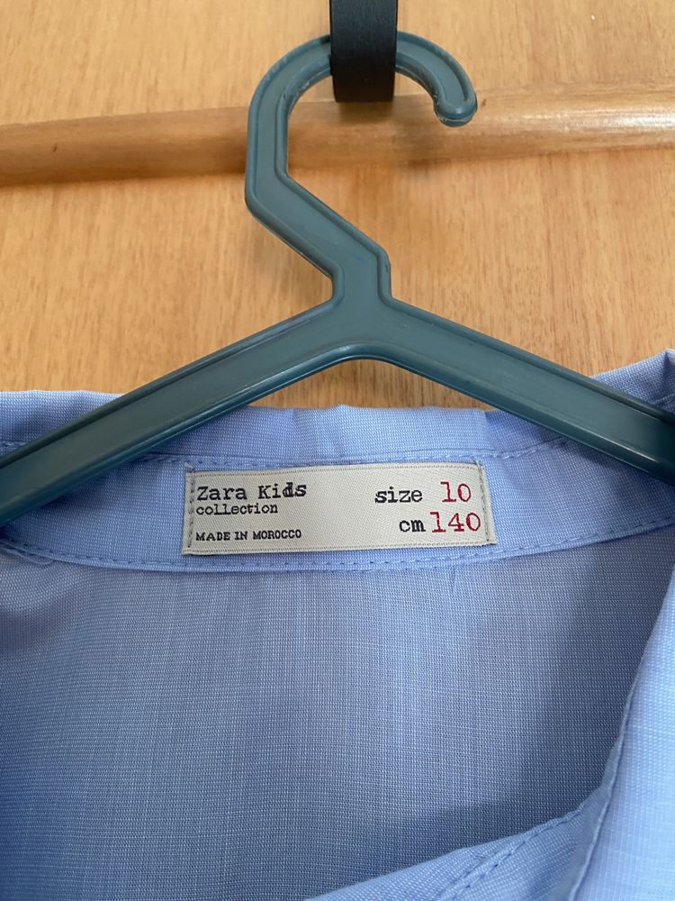 Camisa com laço azul zara