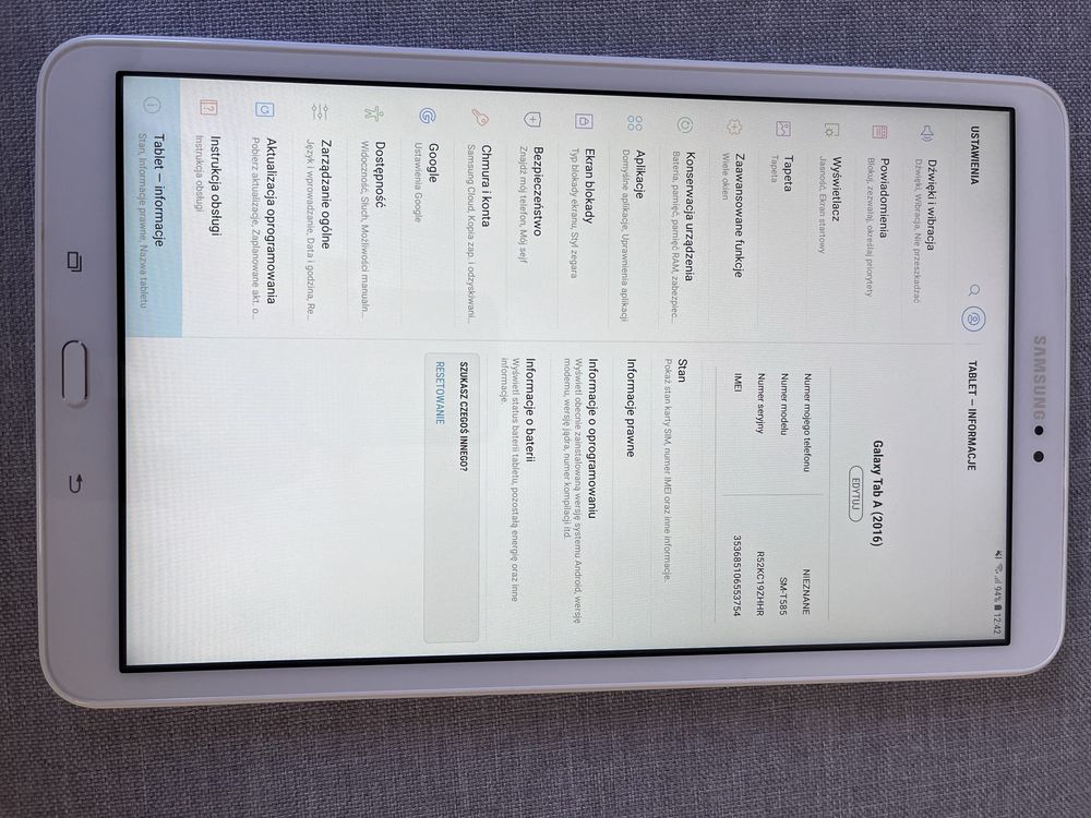 Tablet Samsung tab A6
