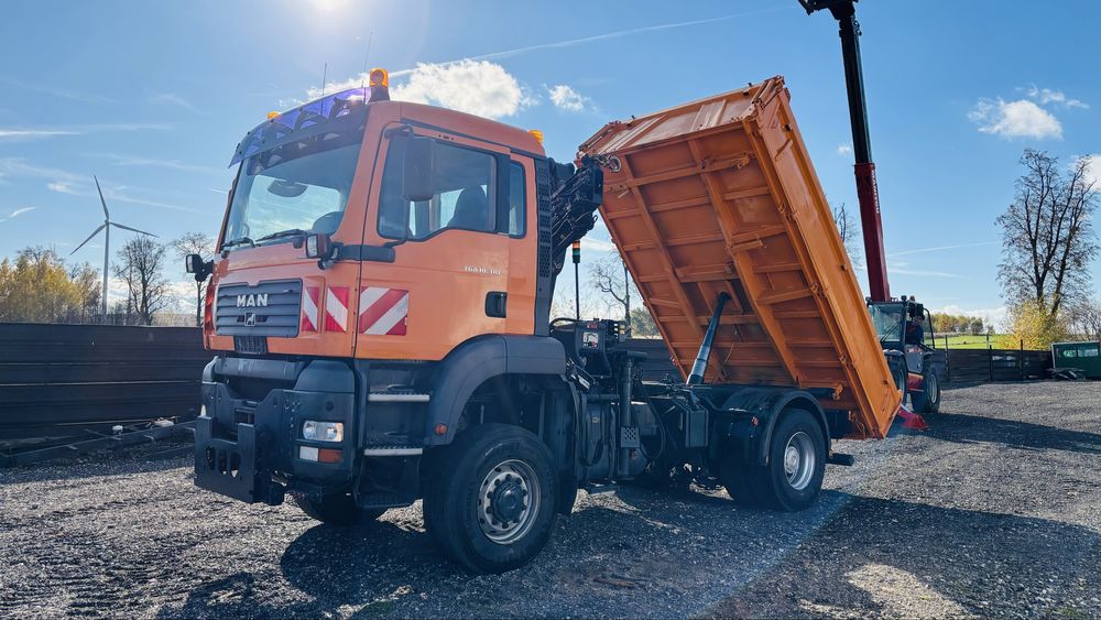 Man TGA 18.310 4x4 wywrotka HDS Hiab Piaskarka HMF Meiller Kipper