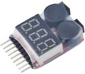 Alarme de baterias Litio, Lipo tester 1-8S