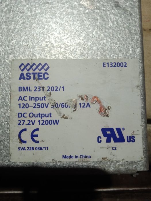 Блок живлення-зарядне Artesyn 27В, 69А, 1520Вт