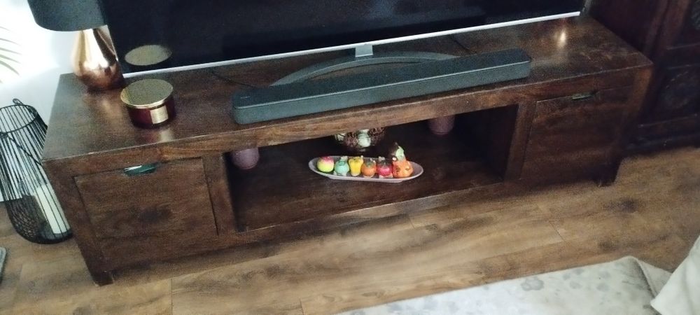 Szafka podłużna pod TV, meble kolonialne, indyjskie