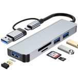 HUB ADAPTER PRZEJŚCIÓWKA USB-C 5w1 3xUSB 3.0 czytnik kart microSDHC