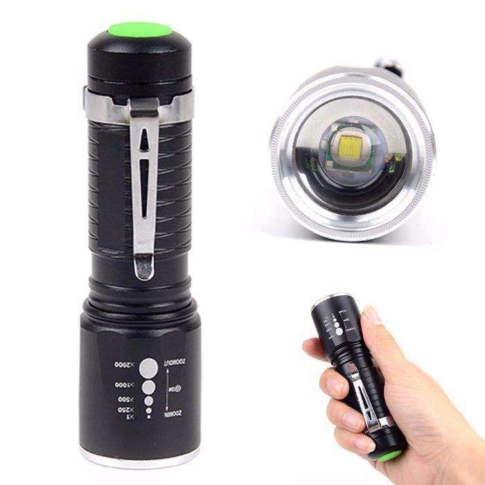 Lanterna led cree xm-l 10.000 lumens+ adaptador aaa e 18650 +clip *nov