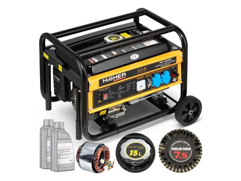 Agregat prądotwórczy spalinowy HIGHER 4200 W 7,5 KM AVR + 2x olej