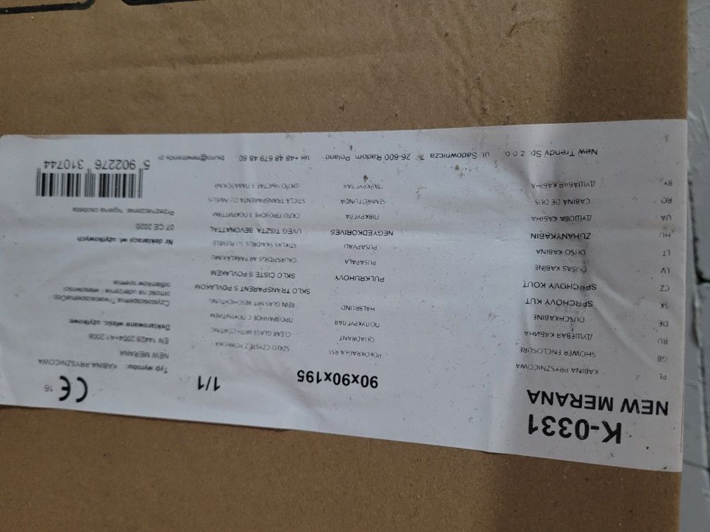 Kabina prysznicowa szklana New Merana K-0331