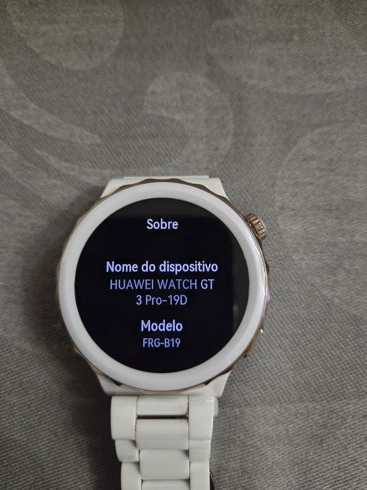 smartwatch huawei gt 3 pro 43mm ceramic branco dourado