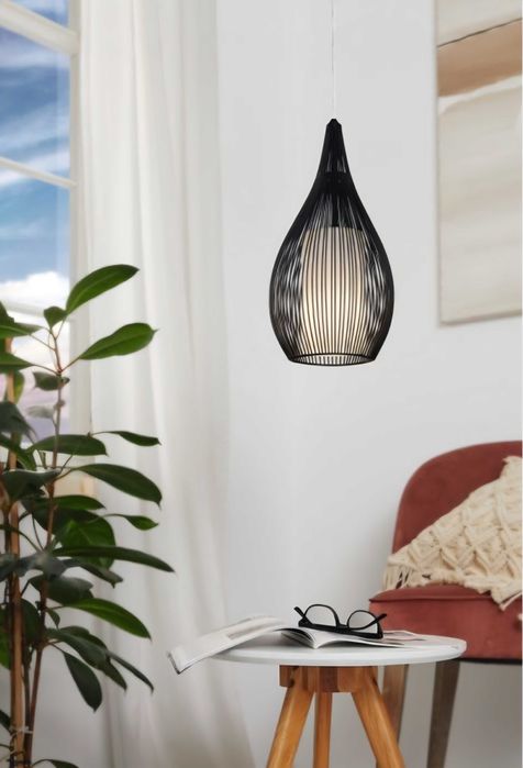 Lampa wisząca żyrandol ażurowa druciany klosz metal Eglo RAZONI