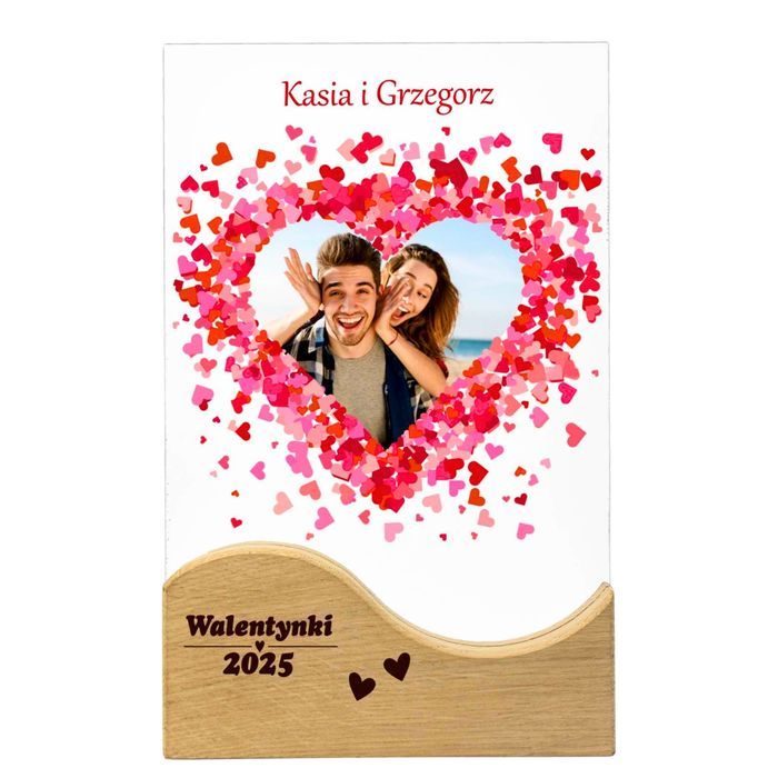 RAMKA Ze Zdjęciem Dla Niego Niej prezent na walentynki szklana