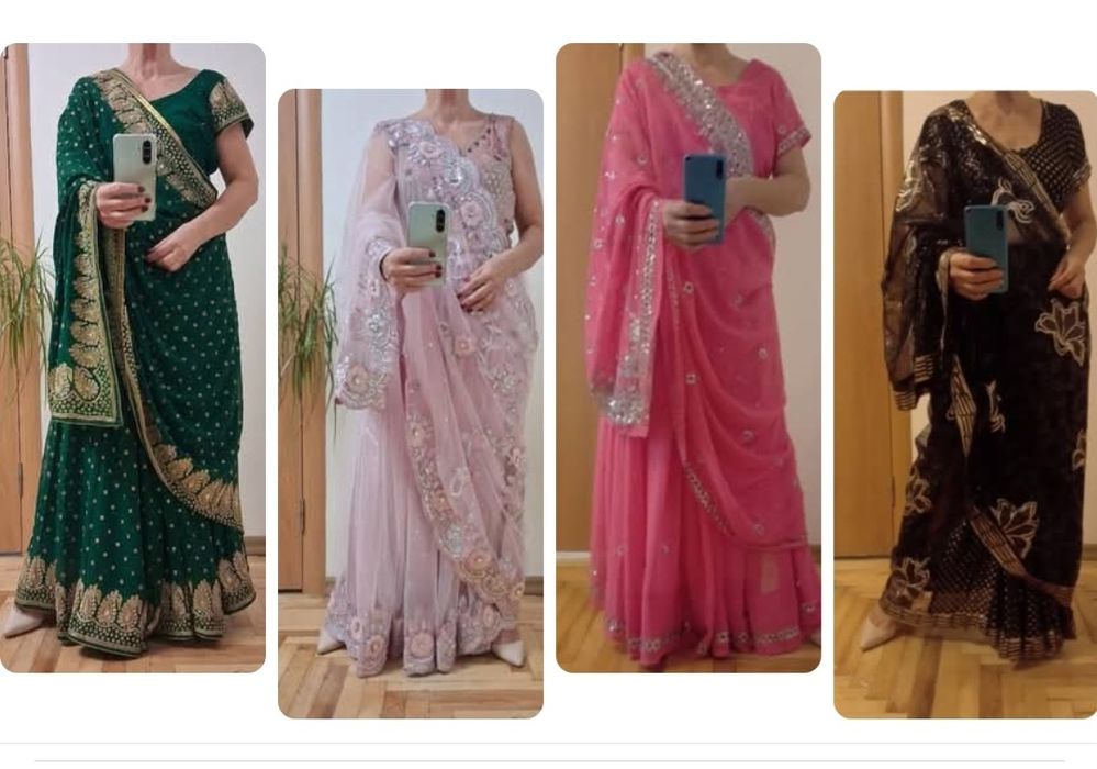 Дивовижні комплекти, сарі і чолі, індійське  вбрання