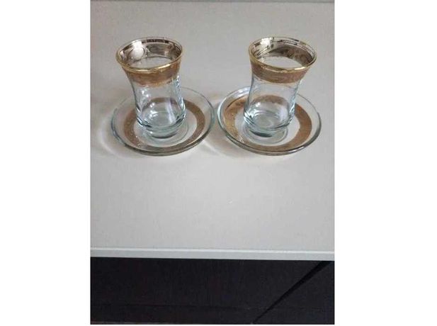 Набор армуд , турецкие стаканы/ 2 стакана для чая с блюдцами