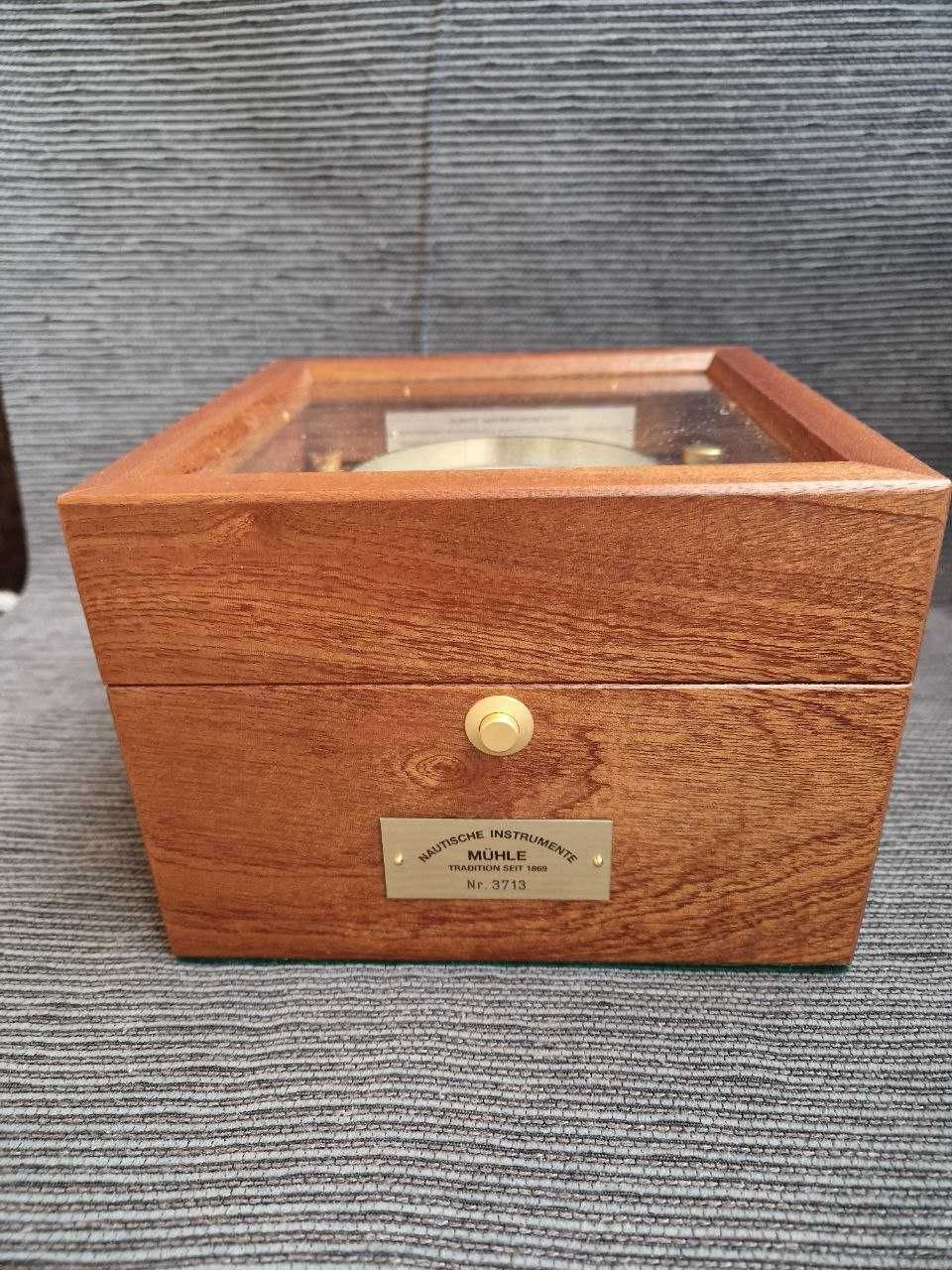 Zegar okrętowy morski chronometr Mühle-Glashütte. Stan fabryczny.